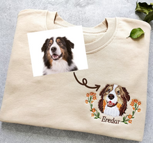 Load image into Gallery viewer, Personalized Embroidered Floral Pet Dog Cat Hoodie Sweatshirt T-Shirt
