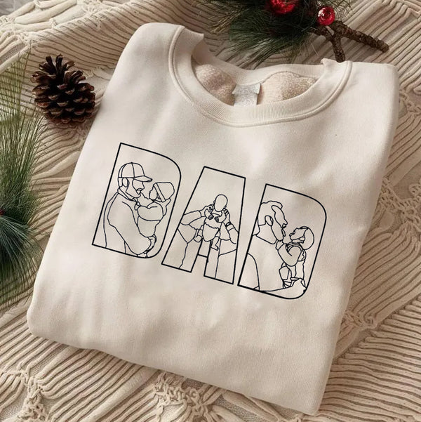 Father's Day Custom Family Photos Printed Hoodie Sweatshirt T-shirt