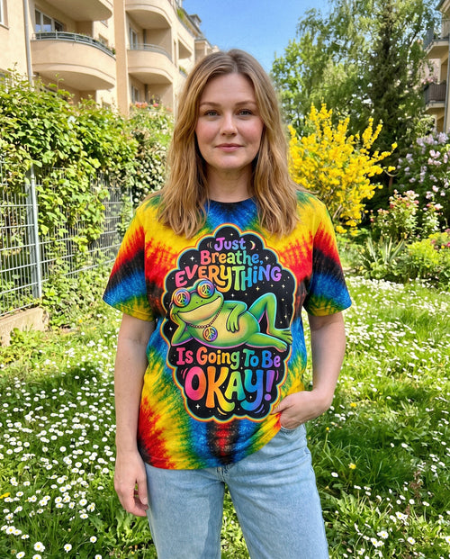 JUST BREATHE FROG COLORFUL ALL OVER PRINT - KMTM1506261