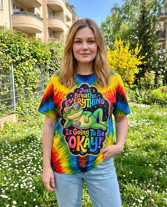 JUST BREATHE FROG COLORFUL ALL OVER PRINT - KMTM1506261