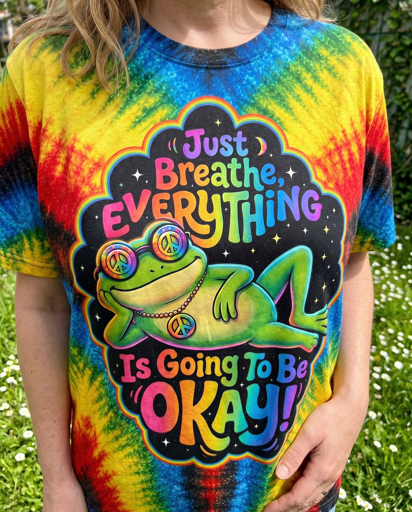 JUST BREATHE FROG COLORFUL ALL OVER PRINT - KMTM1506261