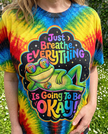 JUST BREATHE FROG COLORFUL ALL OVER PRINT - KMTM1506261