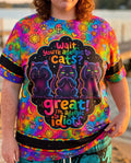 ALLERGIC TO IDIOTS THREE WISE CATS  PSYCHEDELIC ALL OVER PRINT - KMTM2206261