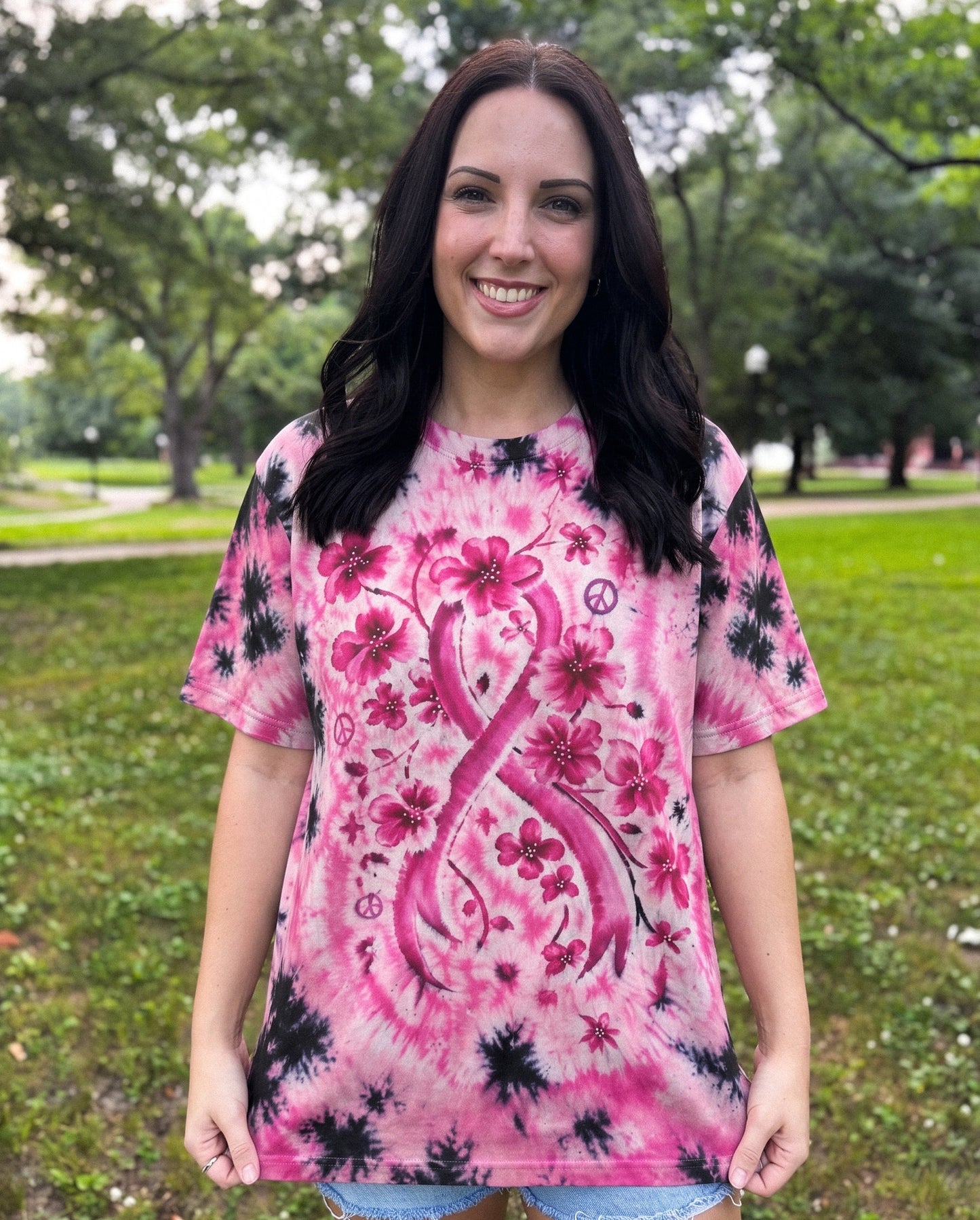 IN OCTOBER WE WEAR PINK FLORAL RIBBON ALL OVER PRINT - KMTM1507261