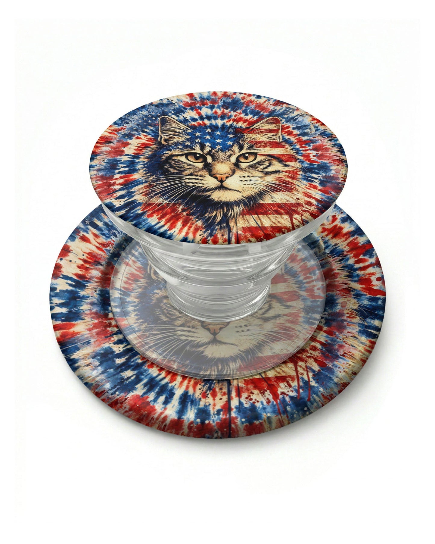 CAT RED WHITE & BLUE VINTAGE MAGSAFE PHONE GRIP  - TLHG2004262