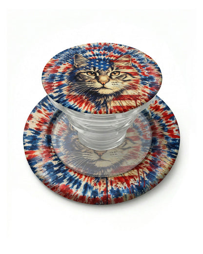 CAT RED WHITE & BLUE VINTAGE MAGSAFE PHONE GRIP  - TLHG2004262