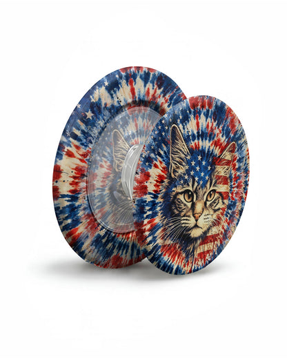 CAT RED WHITE & BLUE VINTAGE MAGSAFE PHONE GRIP  - TLHG2004262