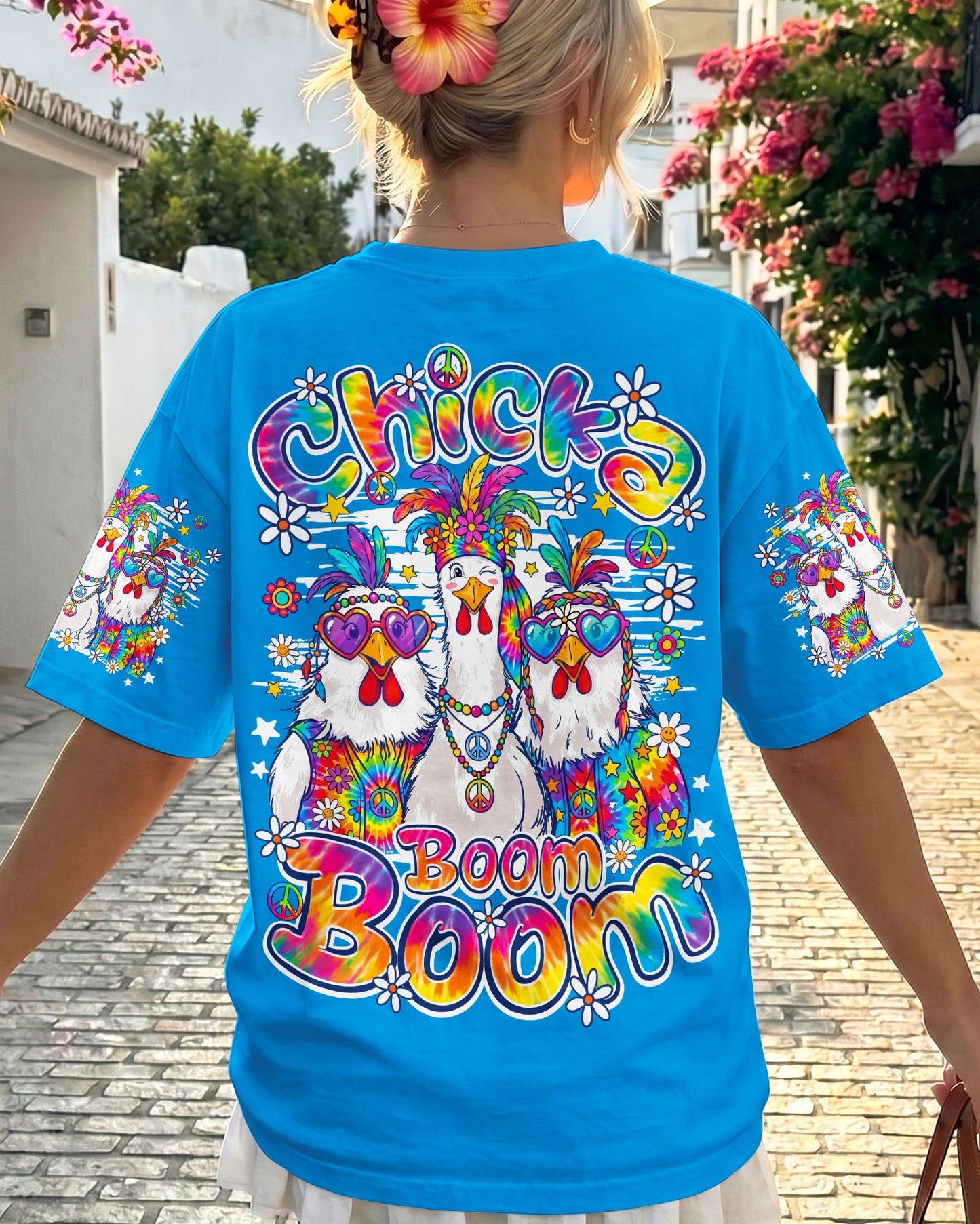 CHICKA BOOM BOOM HIPPIE CHICKEN ALL OVER PRINT - TY1306261