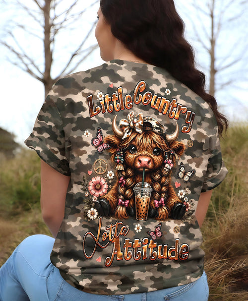 LITTLE COUNTRY LOTTA ATTITUDE COW ALL OVER PRINT  - TLHG0906262