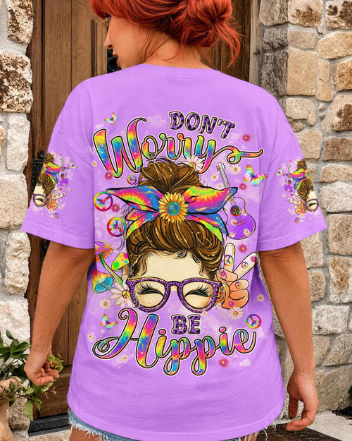 DON'T WORRY BE HIPPIE MESSY BUN ALL OVER PRINT - TYLN3006262