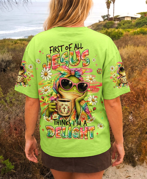 FIRST OF ALL JESUS THINKS FROG ALL OVER PRINT  - TLHG0107261