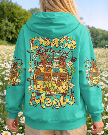PEACE LOVE AND MEOW ALL OVER PRINT - TYQY0707263