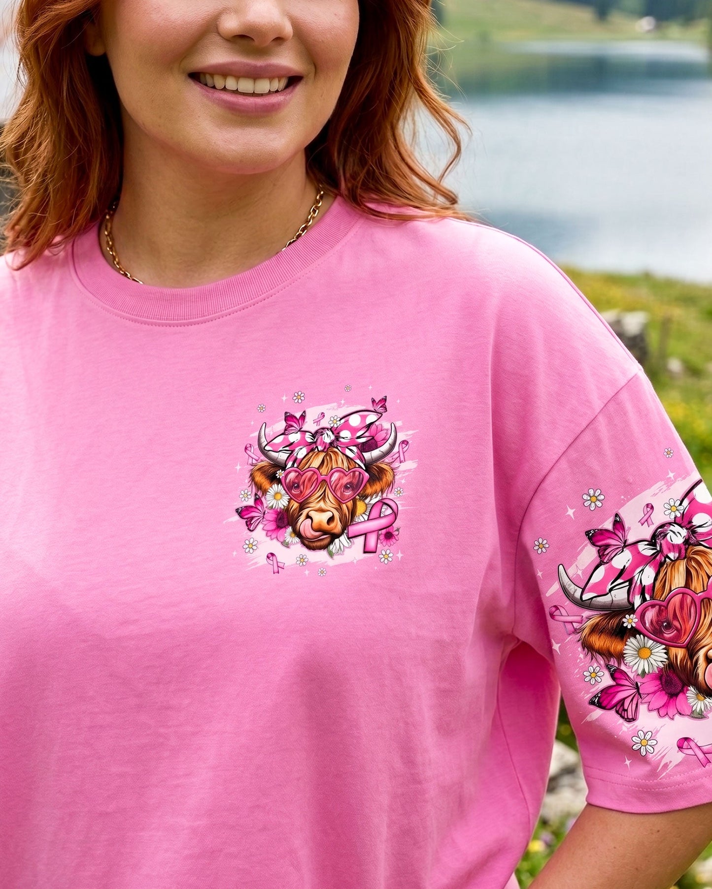 SAVE THE UDDERS HIGHLAND COW BREAST CANCER AWARENESS ALL OVER PRINT - TYQY1507262