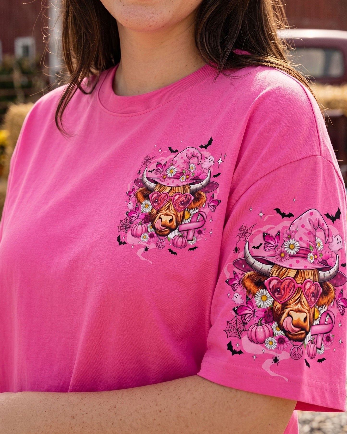 IN OCTOBER WE WEAR PINK COW HALLOWEEN BREAST CANCER AWARENESS ALL OVER PRINT - TYQY1507263