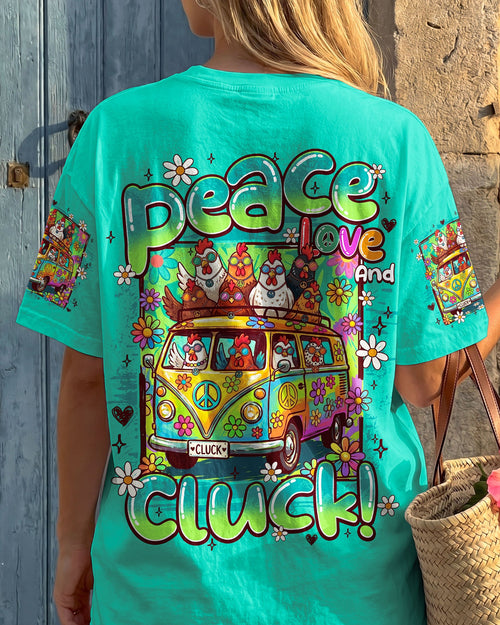 PEACE LOVE AND CLUCK CHICKENS ALL OVER PRINT - TY0907262