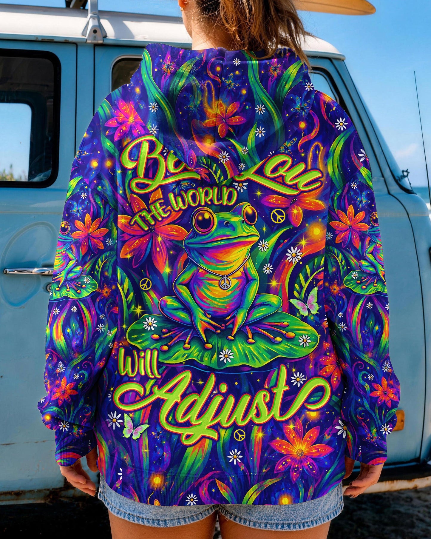 BE YOU THE WORLD WILL ADJUST FROG ALL OVER PRINT - TYLN0506261