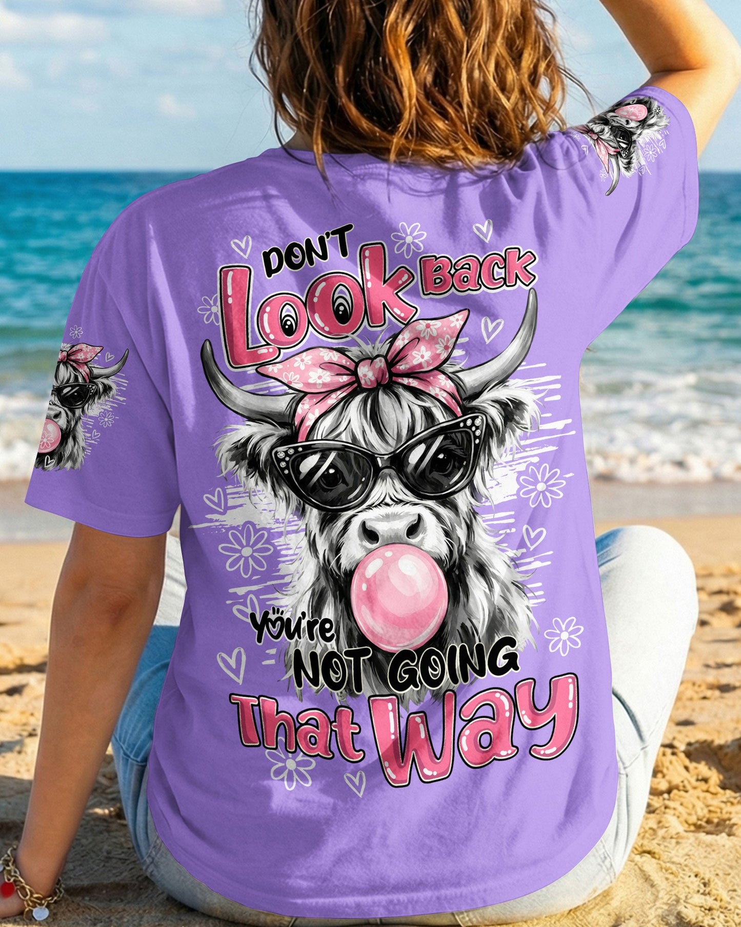 DON'T LOOK BACK YOU'RE NOT GOING THAT WAY COW ALL OVER PRINT - TY1504261