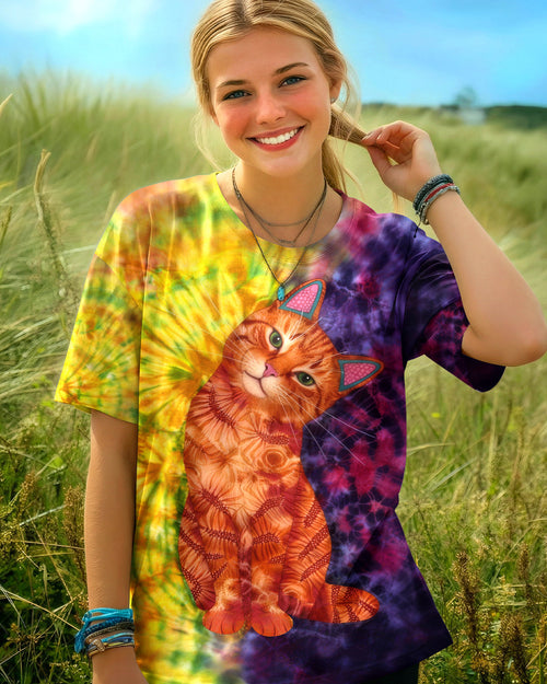 GROOVY CUTE CAT ALL OVER PRINT - TLHG2104261