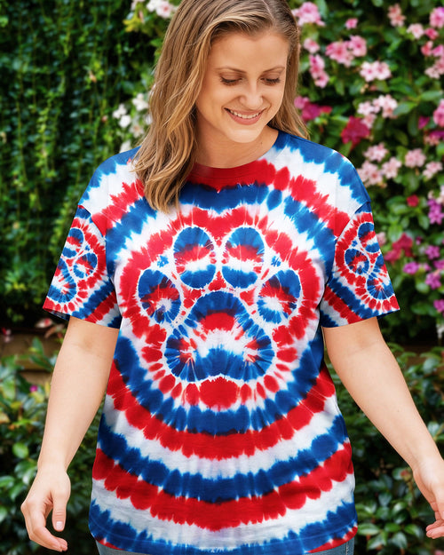 RED WHITE AND BLUE PAW ALL OVER PRINT - TYQY0104261