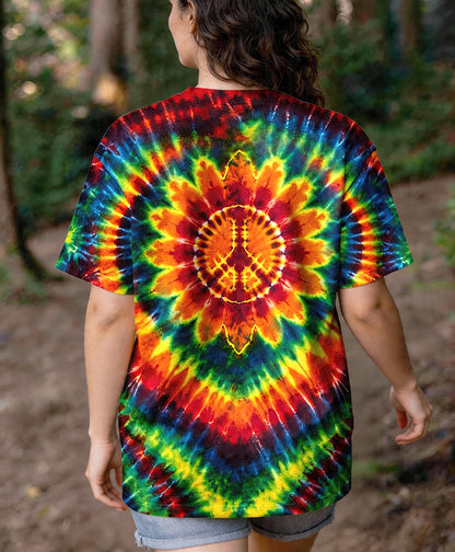 HEART SUNFLOWER COLORFUL SWIRL ALL OVER PRINT  - TLHG1504264