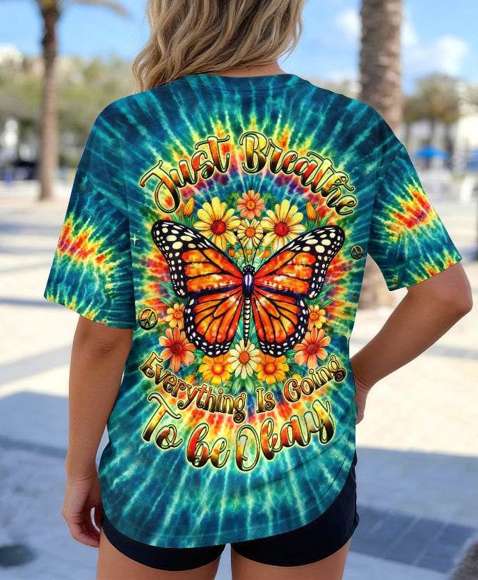JUST BREATHE BUTTERFLY FLORAL SWIRL ALL OVER PRINT - TLHG0704262