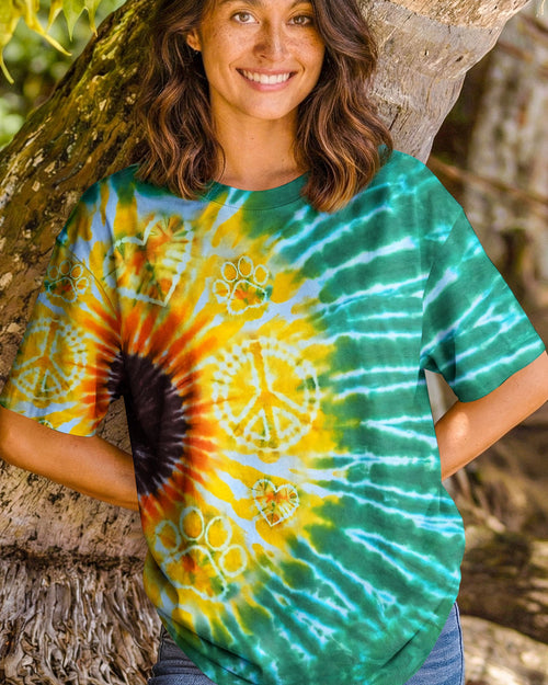 PEACE HEART PAW SUNFLOWER ALL OVER PRINT - TYQY1704263