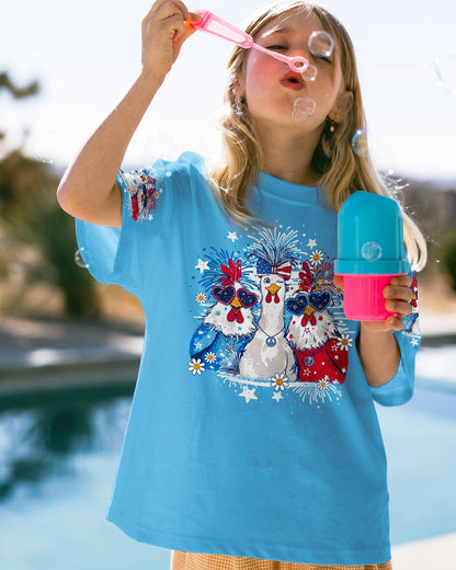 CHICKA BOOM BOOM HIPPIE CHICKEN KIDS ALL OVER PRINT - TY0406262