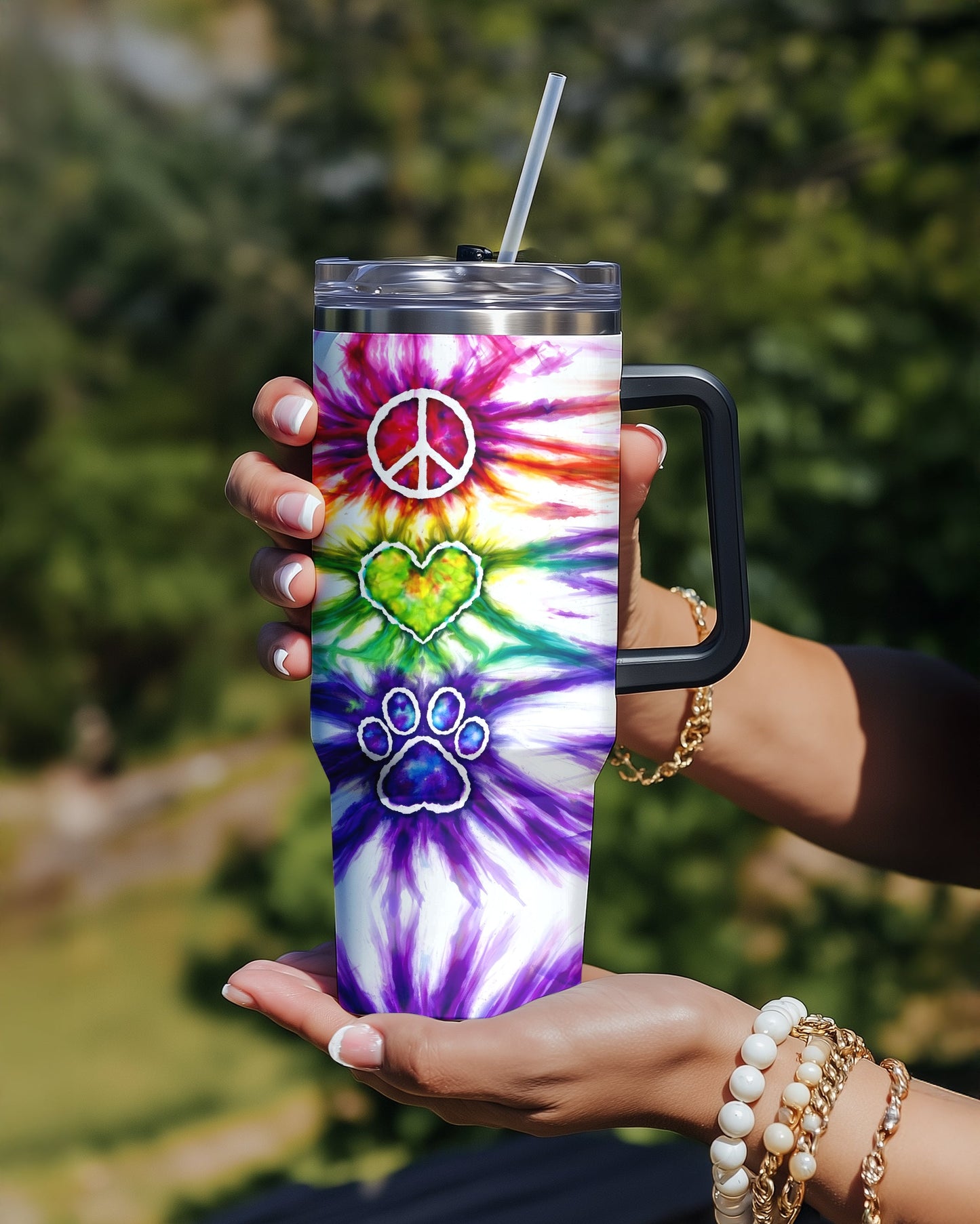 PEACE LOVE PAW PRINT SWIRL TUMBLER  - TLHG1304267