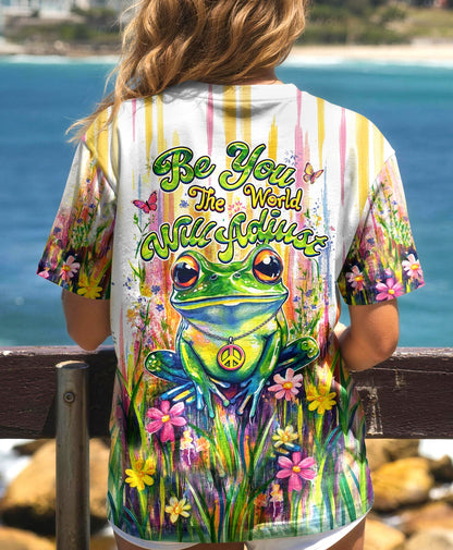 BE YOU THE WORLD WILL ADJUST FROG ALL OVER PRINT - TLHG2404262