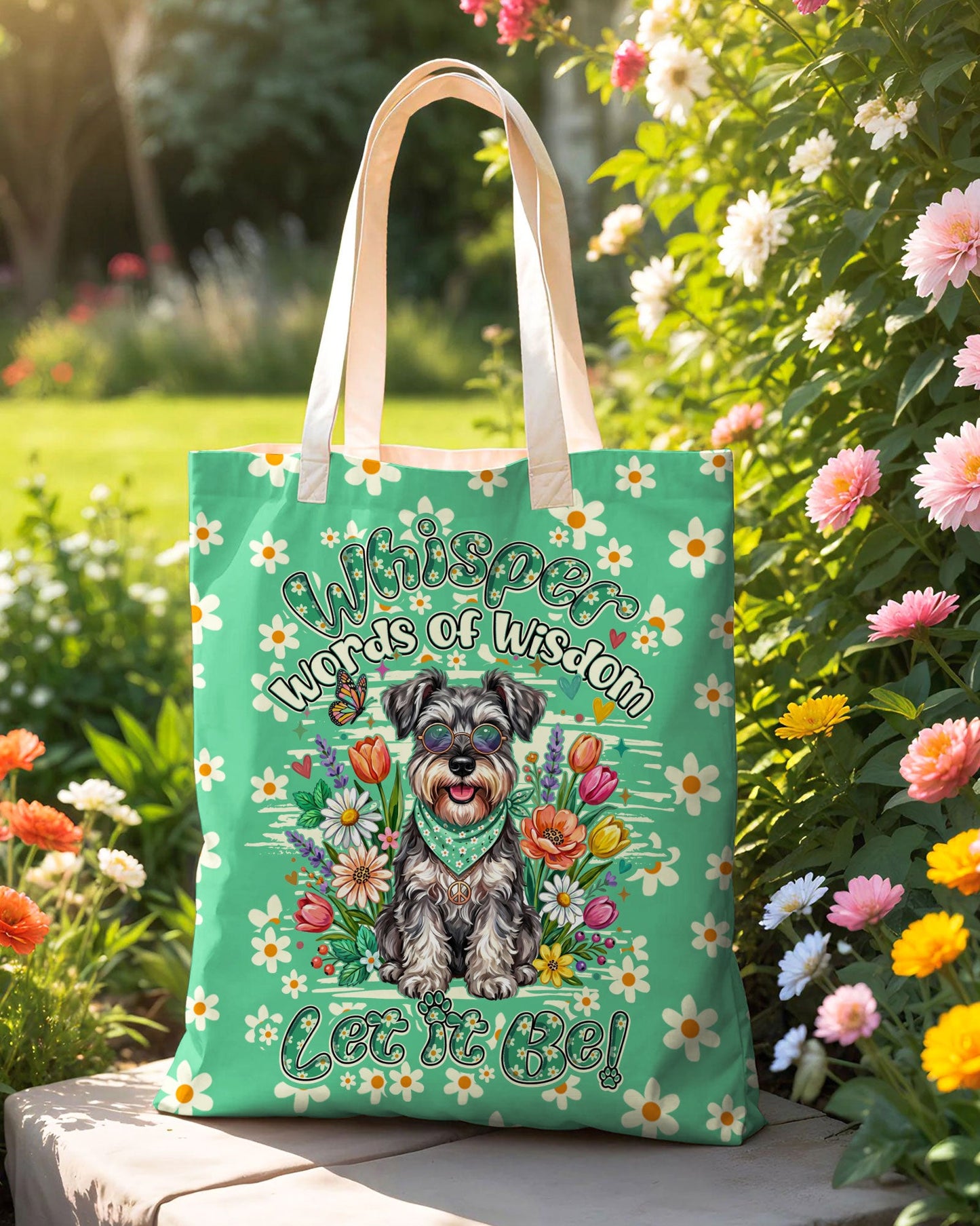 WHISPER WORDS OF WISDOM LET IT BE SCHNAUZER TOTE BAG - TY0405263