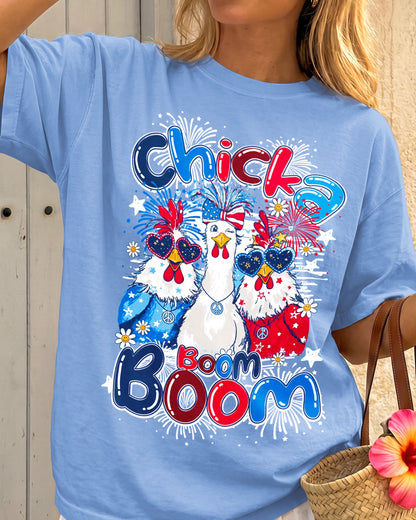 CHICKA BOOM BOOM HIPPIE CHICKEN COTTON SHIRT - TY0506261