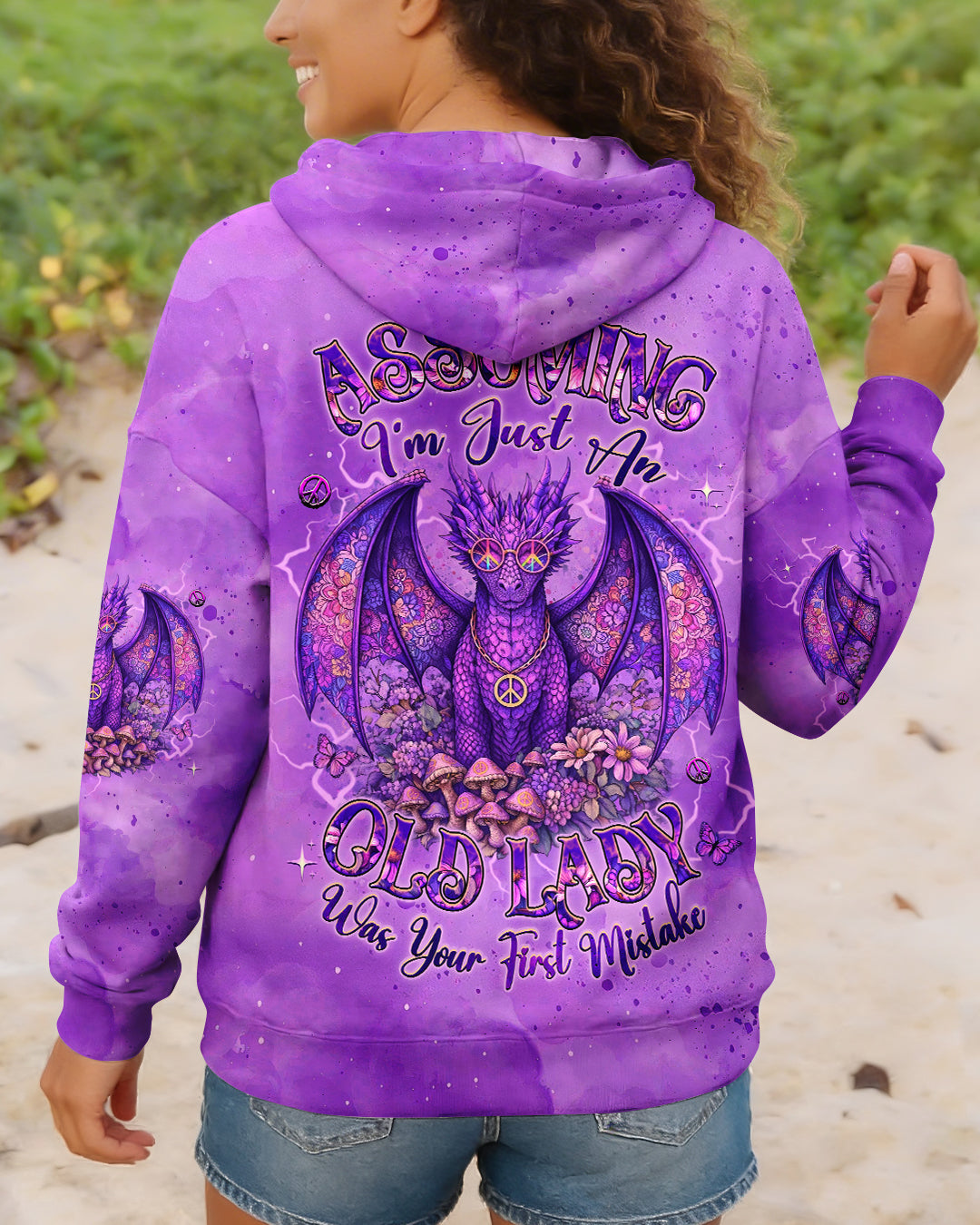 ASSUMING I'M JUST AN OLD LADY DRAGON ALL OVER PRINT   - TLHG0804262