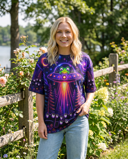 COSMIC FROG UFO PIXEL GALAXY ALL OVER PRINT – KMTM2705261