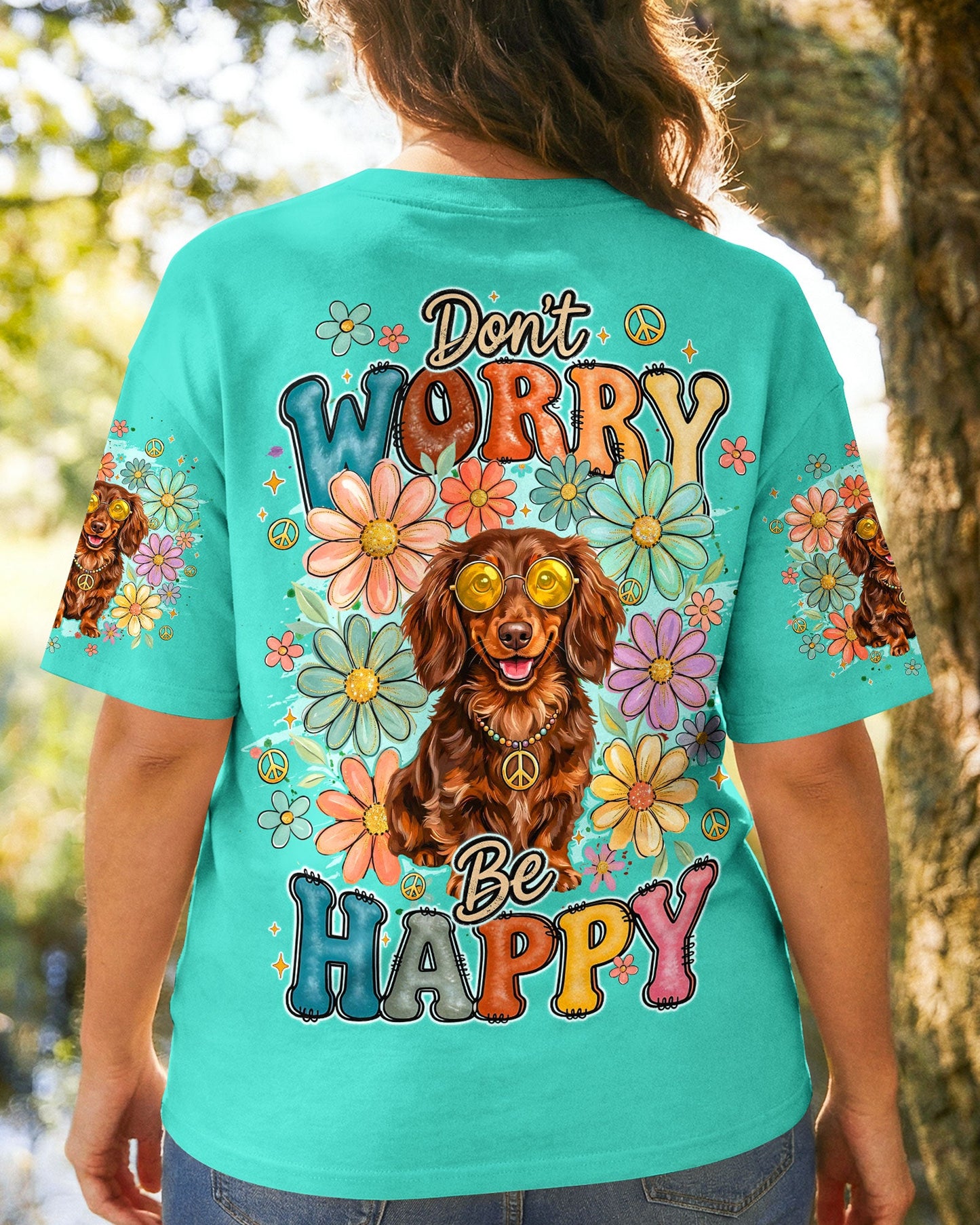 DON'T WORRY BE HAPPY DACHSHUND ALL OVER PRINT - TYQY1004261