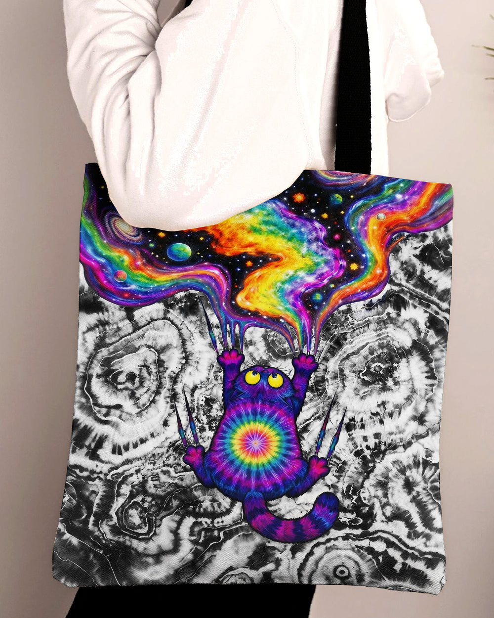 SCRATCHING CAT GALAXY TOTE BAG- KMTM1004263