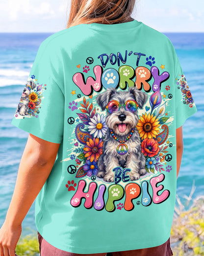 DON'T WORRY BE HIPPIE SCHNAUZER DOG ALL OVER PRINT - TYQY0605261