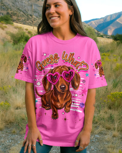 GUESS WHAT DACHSHUND DOG FUNNY ALL OVER PRINT - TLHG0705262