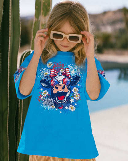 RED WHITE AND MOOO COW KIDS ALL OVER PRINT - TY0806261
