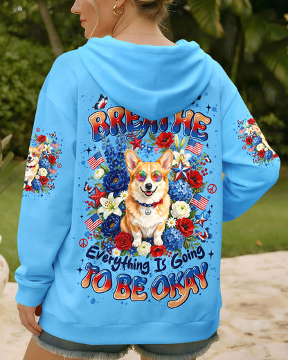 JUST BREATHE CORGI DOG ALL OVER PRINT - TYLN1405262