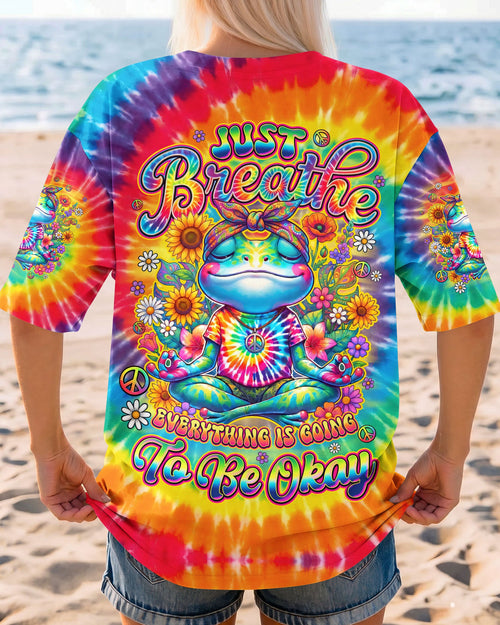 JUST BREATHE FROG COLORFUL ALL OVER PRINT - TYQY0705261