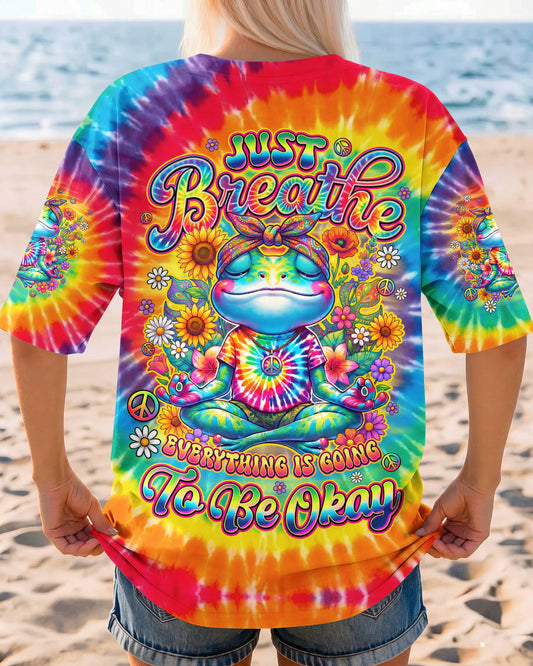 JUST BREATHE FROG COLORFUL ALL OVER PRINT - TYQY0705261