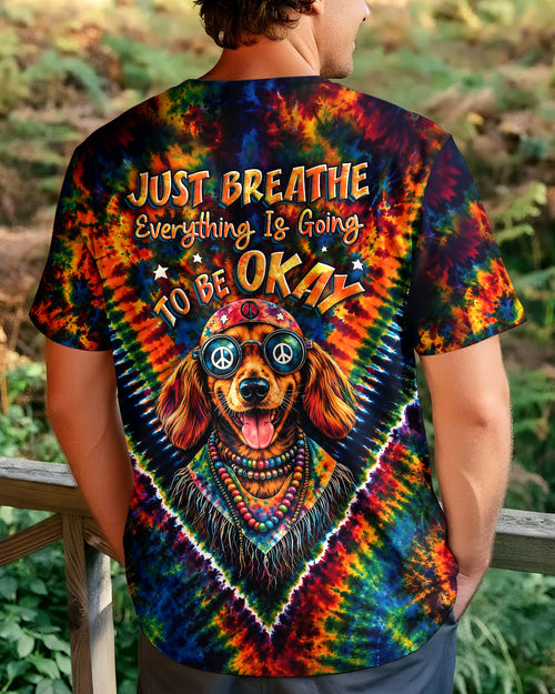JUST BREATHE BOHO DACHSHUND DOG ALL OVER PRINT - TLHG1205262
