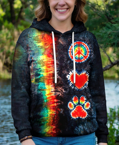 PEACE LOVE PAW PRINT ALL OVER PRINT - TLHG1505261