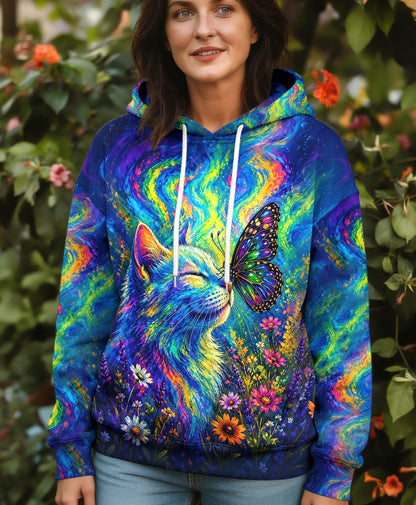 CAT WITH BUTTERFLY  ALL OVER PRINT  - TLHG1805261