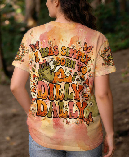 I WAS SIMPLY BORN TO DILLY DALLY FROG ALL OVER PRINT  - TLHG2804261