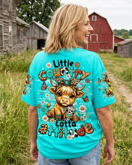 LITTLE COUNTRY LOTTA ATTITUDE COW ALL OVER PRINT  - TLNO0906263
