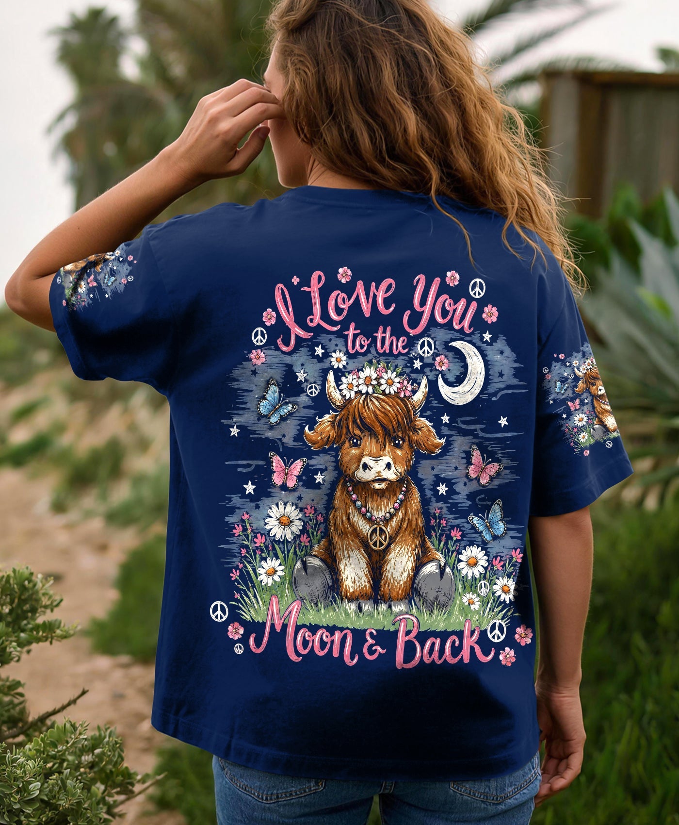 I LOVE YOU TO THE MOON AND BACK COW ALL OVER PRINT - TLHG2805261
