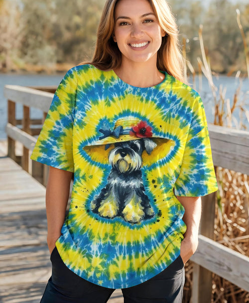 SCHNAUZER DOG YELLOW PATTERN ALL OVER PRINT - TLHG2905263