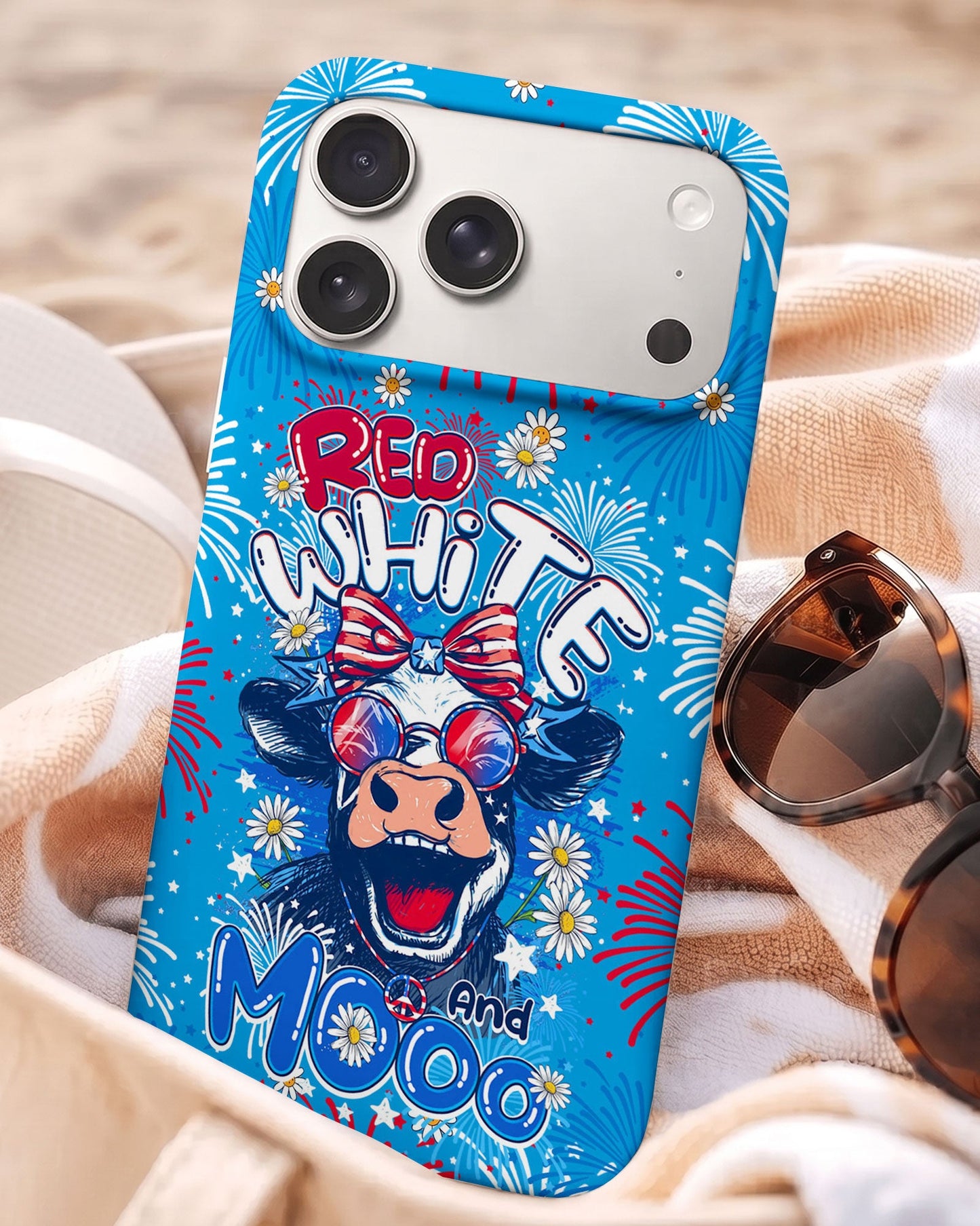 RED WHITE AND MOOO COW PHONE CASE - TY1306262