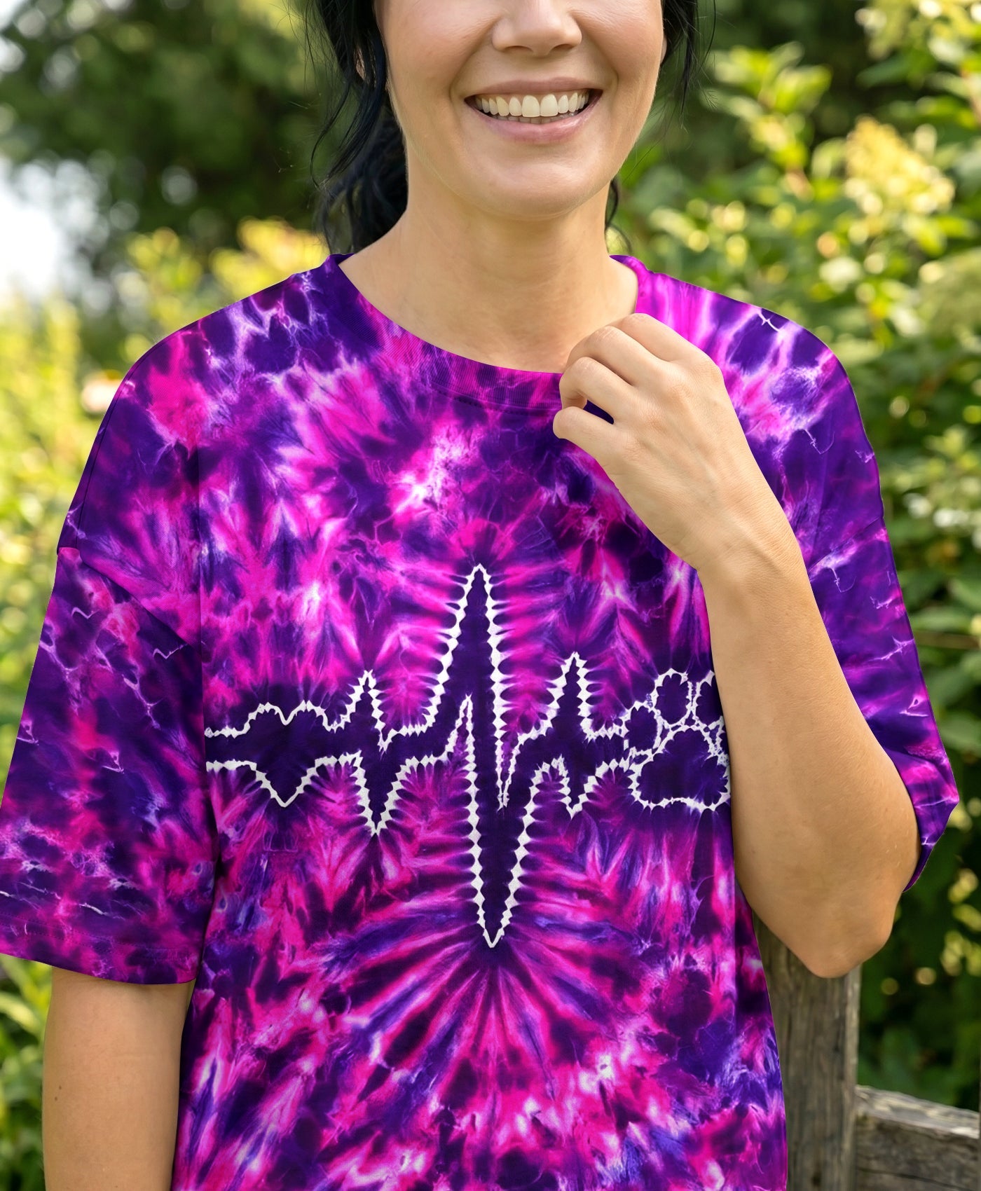 HEARTBEAT PAW PRINT PURPLE PINK BURST ALL OVER PRINT - TLHG1706261